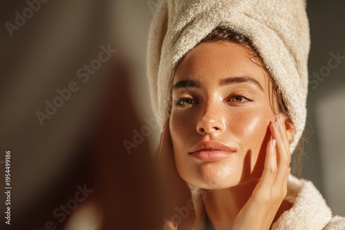 Wallpaper Mural Luxury skincare routine in elegant bathroom with flowers perfume and soft natural light Torontodigital.ca