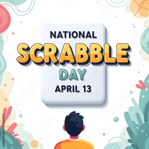 illustration of National Scrabble Day April 13