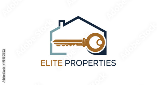 Elite Properties logo featuring a house outline and a golden key.
