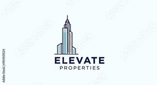 Elevate Properties Modern Skyscraper Logo Design.