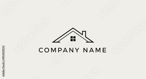 Minimalist House Roof Logo Design for Real Estate Company.