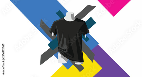 Geometric shapes and mannequin t-shirt design