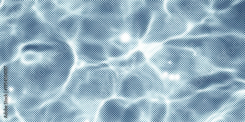 Blue and white water ripples light surface overlay background. 3d clear ocean surface pattern with reflection effect backdrop. Marble desaturated texture.