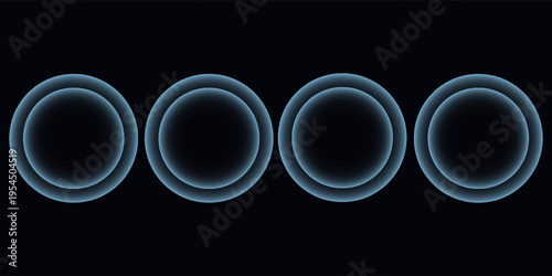 Sound wave. Signal concentric circle. Round light effect. Wifi range. Radio station signal. Water ripple with circle waves. A place or a painful point. Radar screen. Vector effect.