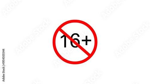 16 plus prohibited sign icon animation
