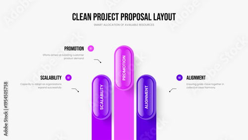 Corporate Launch Slideshow Design Vector Illustration. Digital Portfolio 3 Element Infographic Frame Layout. Business Solution Three Step Diagram Slide Template.