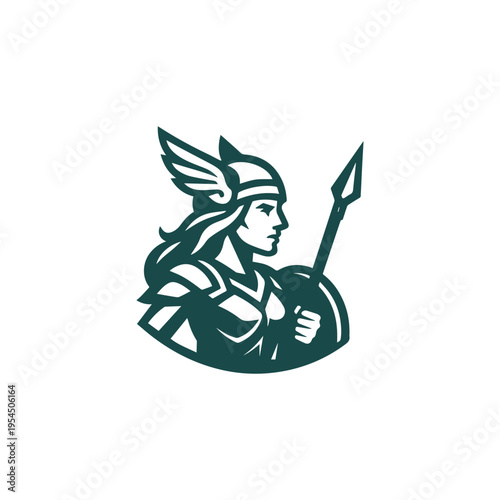 Modern Valkyrie Goddess Logo