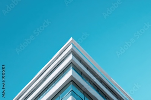 Wallpaper Mural Modern office skyscraper shot from low angle with dramatic sky, symbol of growth and success, strong perspective lines, minimal composition, cinematic lighting Torontodigital.ca