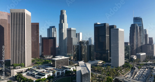 Obraz na plátně Los Angeles downtown business district architecture