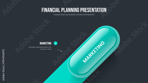 Consulting Planning Slide Template Vector Illustration. Service Solution 1 Step Diagram Frame Layout. Product Development One Option Infographic Presentation Design.