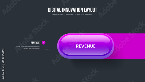 Service Insight Presentation Design Vector Illustration. Financial Planning One Option Infographic Slide Template. Project Review 1 Element Diagram Slideshow Layout.