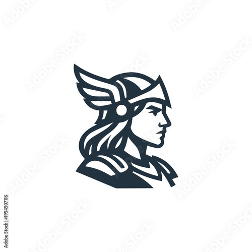 Modern Valkyrie Goddess Logo