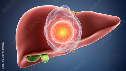 Cyst Concept ,Liver tumor cancer cell anatomy organ disease medical concept tumor growth visualization health biology internal