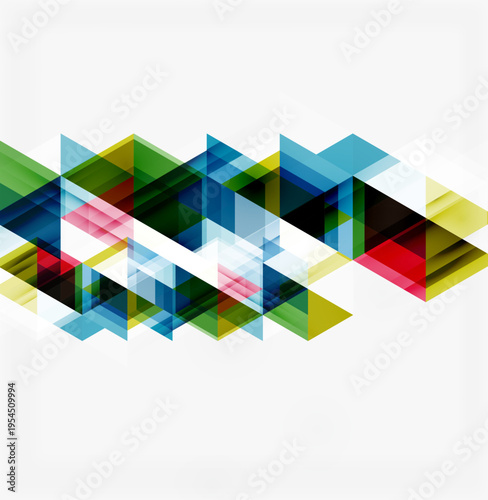 Free Download Abstract geometric design. Overlapping triangles create dynamic visual texture. Bright colors contrast against white background. Modern, vibrant composition. - GFXLoad