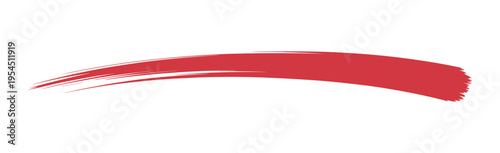 Red brush underline element, underline grunge shape isolated