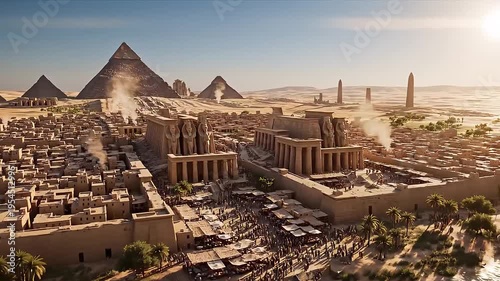 Ancient Egypt Civilization: Great Pyramids of Giza, Nile River Valley, and Pharaoh Architecture Cinematic Documentary Style