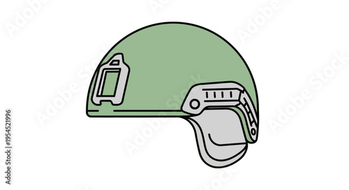 Futuristic green motorcycle safety helmet.