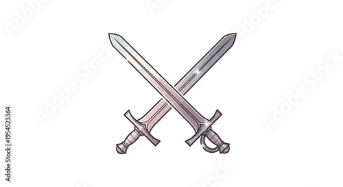 Two crossed swords with handles.