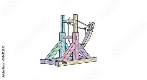 Catapult Machine for Medieval Siege Warfare.