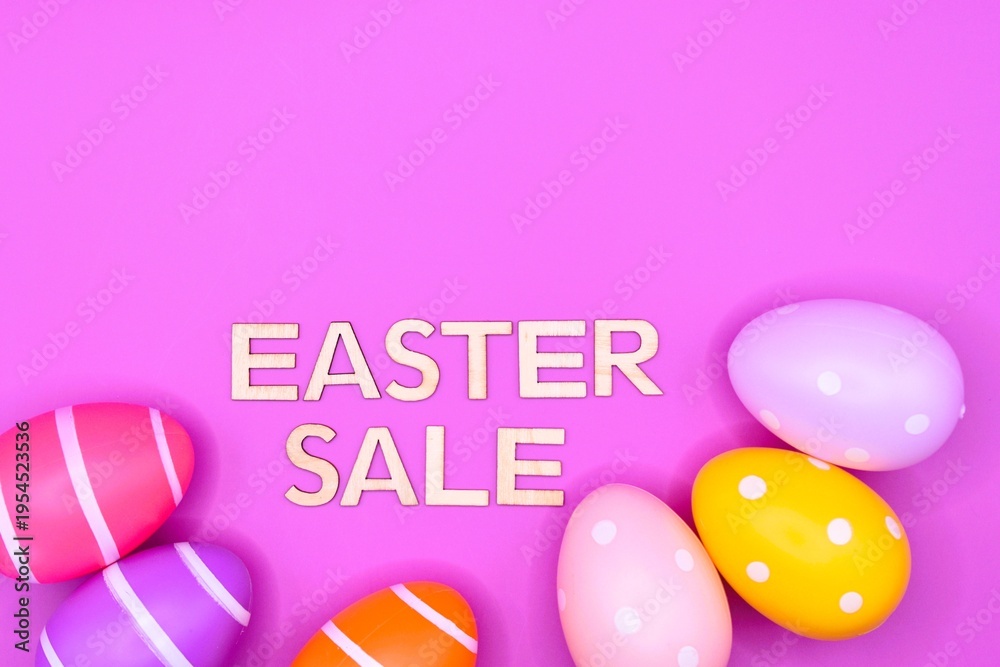 Fototapeta premium easter sale write between easter eggs