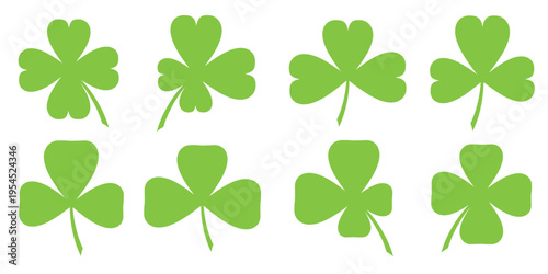 Clover leaf illustration in flat style. Clover leaf vector design symbolizes trust, hope, love, and good luck.