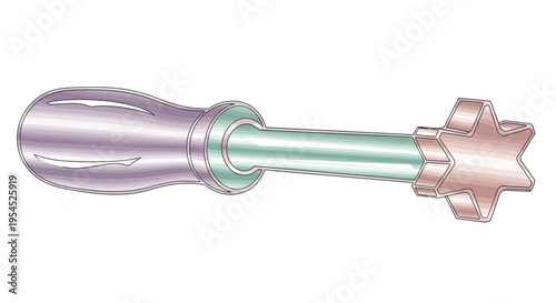 Screwdriver with star shaped tip tool.