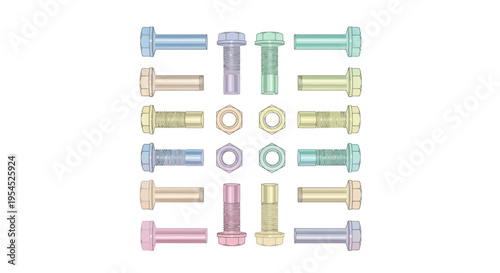 Multicolored bolts and nuts hardware.