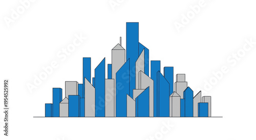Minimalist City Skyline Illustration with Blue and Grey Skyscrapers - Modern Urban Landscape Vector Graphic Free Download Minimalist City Skyline Illustration with Blue and Grey Skyscrapers - Modern Urban Landscape Vector Graphic - GFXLoad