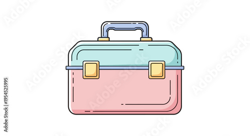 Colorful Pink and Blue Lunch Box.