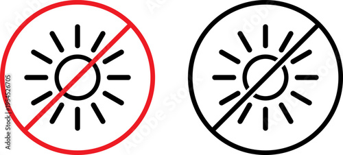 Symbols representing allowed and prohibited actions for a specific function
