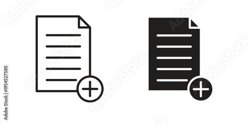 Add document icon collection on white background. Vector icon art.