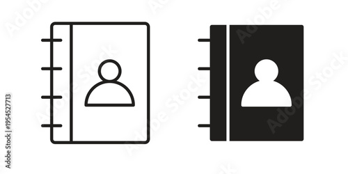 Address book icon collection on white background. Vector icon art.