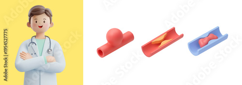 전문 직업을 가진 3D 캐릭터
