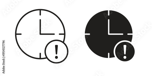 Alarm exclamation icon collection on white background. Vector icon art.
