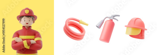 전문 직업을 가진 3D 캐릭터
