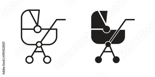 Baby carriage icon collection on white background. Vector icon art.