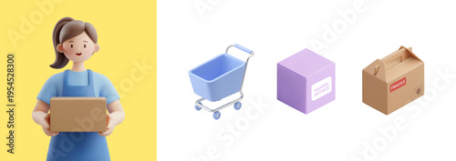 전문 직업을 가진 3D 캐릭터
