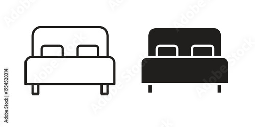 Bed icon collection on white background. Vector icon art.