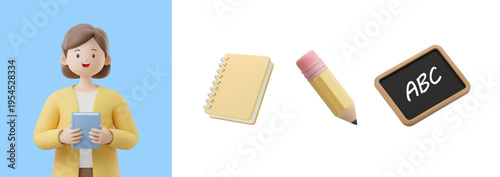 전문 직업을 가진 3D 캐릭터
