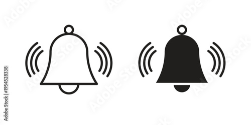 Bell ring icon collection on white background. Vector icon art.