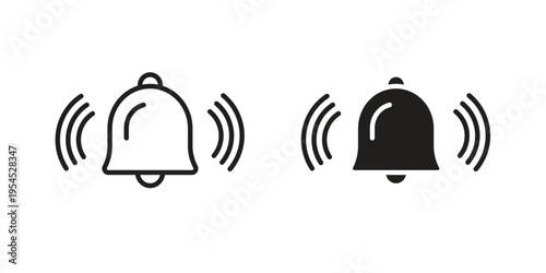 Bell ring icon collection on white background. Vector icon art.