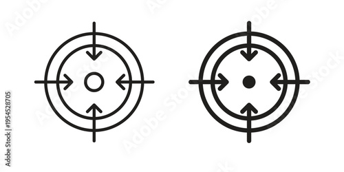 Bullseye pointer icon collection on white background. Vector icon art.