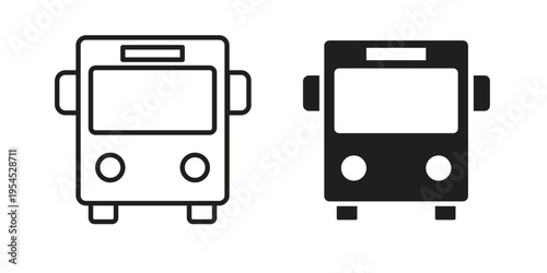 Free Download Bus icon collection on white background. Vector icon art. - GFXLoad
