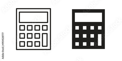 Calculator icon collection on white background. Vector icon art.