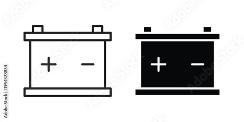 Car Battery icon collection on white background. Vector icon art.