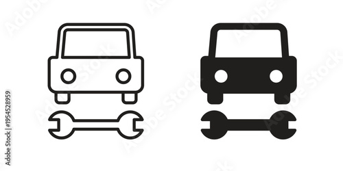 Car mechanic icon collection on white background. Vector icon art.