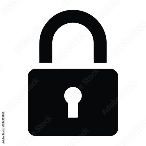 A black padlock icon on a white background