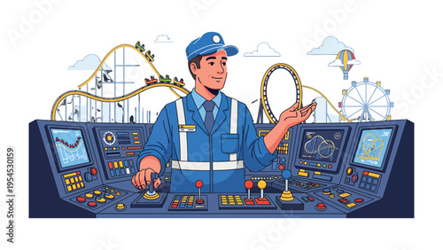 Theme Park Operator: A diligent operator controls the rides in an amusement park, overseeing the thrilling experience for all.