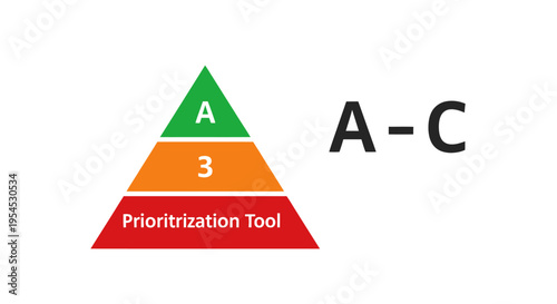 Business prioritization pyramid goal planning strategy concept illustration
