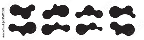 Set of abstract metaball shapes